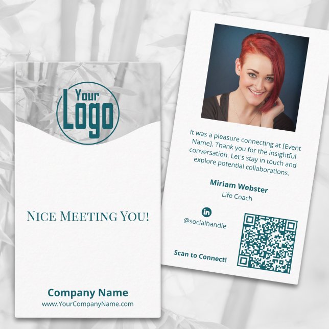 Nice Meeting You - Life Coach Company Teal Business Card (Nice Meeting You - Life Coach Company Teal Business Card, Professional Networking)