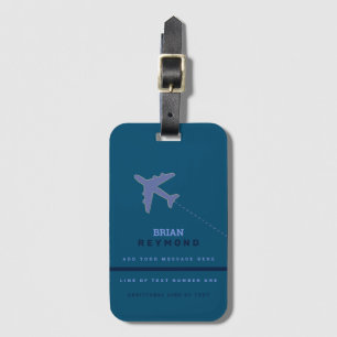 nice Modern masculine Blue air Travel Luggage Tag