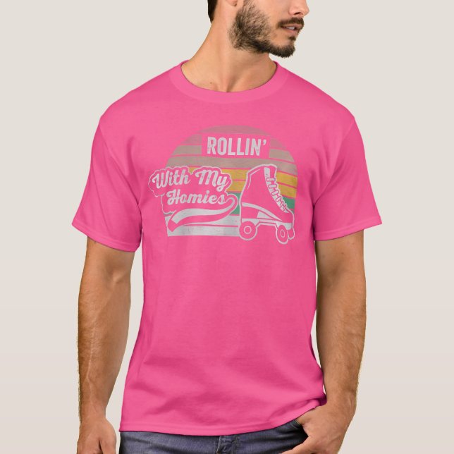Nice 'N Cool Rollin With My Homies Roller Skating  T-Shirt (Front)