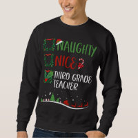 Nice Naughty 3rd GRADE TEACHER Christmas Matching 