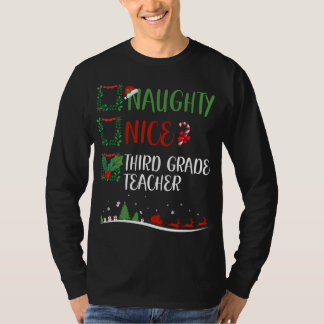 Nice Naughty 3rd GRADE TEACHER Christmas Matching  T-Shirt