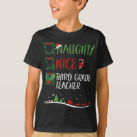 Nice Naughty 3rd GRADE TEACHER Christmas Matching