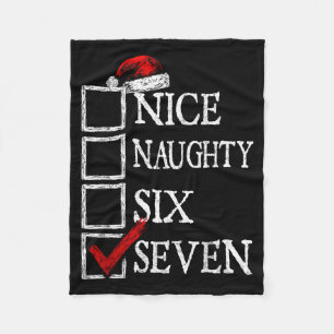 Nice Naughty 67 Christmas Funny Meme Six Seven  Fleece Blanket