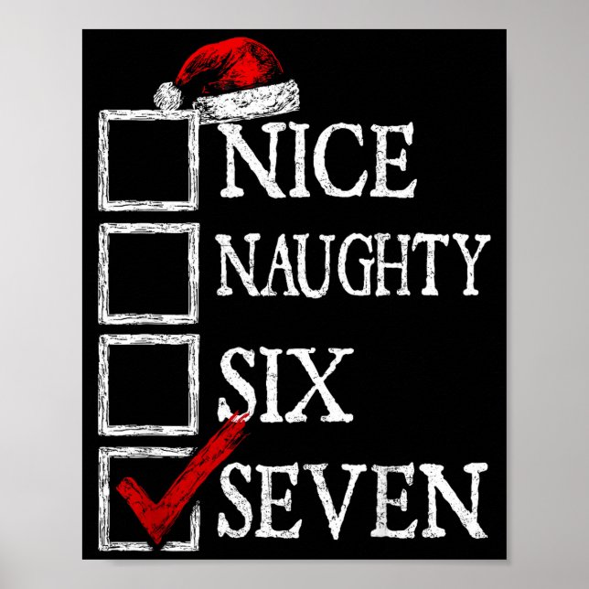Nice Naughty 67 Christmas Funny Meme Six Seven  Poster (Front)