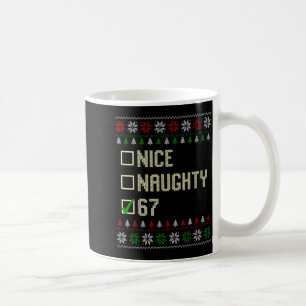 Nice Naughty 67 Funny Ugly Sweater Slang Brainrot Coffee Mug