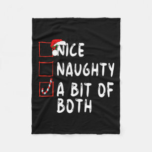 Nice Naughty A Bit Of Both Christmas Xmas Santa Cl Fleece Blanket
