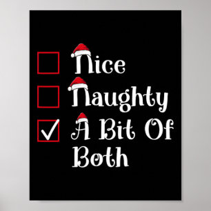 Nice Naughty A Bit Of Both Cute Christmas  Poster