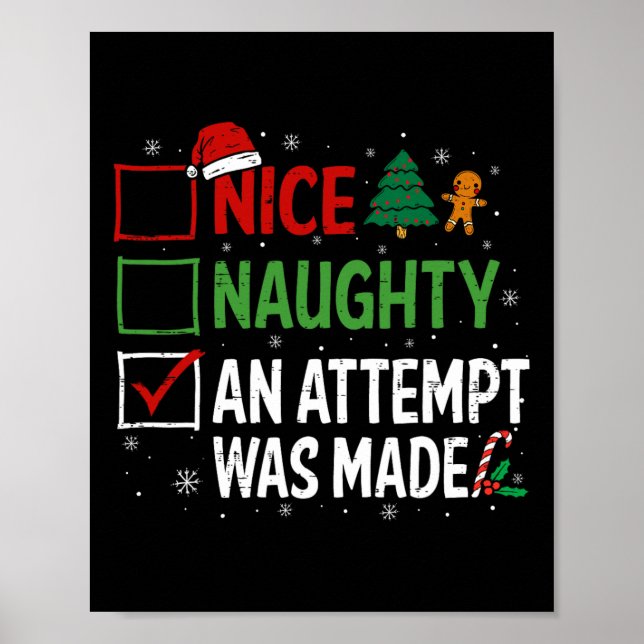 Nice Naughty An Attempt Was Made Christmas List 2  Poster (Front)