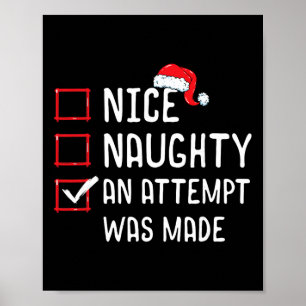 Nice Naughty An Attempt Was Made Christmas List  Poster