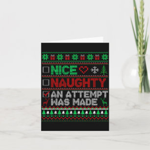 Nice Naughty An Attempt Was Made Christmas List Sa Card