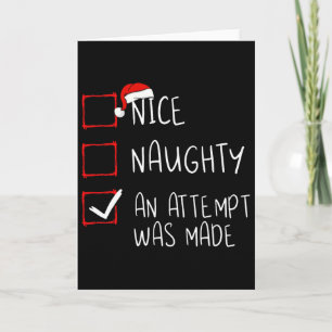Nice Naughty An Attempt Was Made Christmas List Sa Card