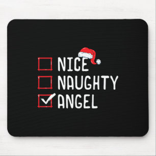 Nice Naughty Angel Christmas List Mouse Pad