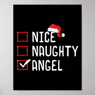 Nice Naughty Angel Christmas List Poster