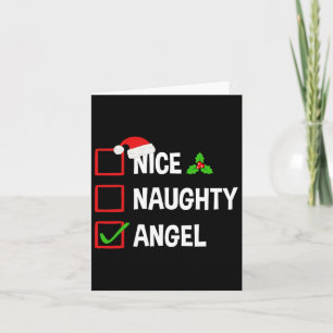 Nice Naughty Angel Funny Christmas Xmas  Card