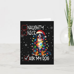 Nice Naughty Ask My Dog Christmas List Xmas  Card