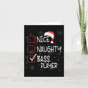 Nice Naughty B Guitar Player List Christmas Santa Card