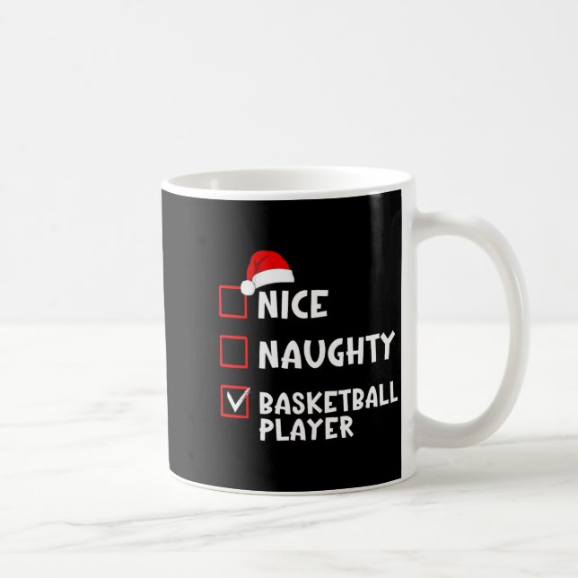 Nice Naughty Basketball Player Funny Christmas Lis Coffee Mug (Right)