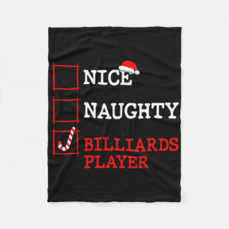 Nice Naughty Billiards Player Christmas Santa Clau Fleece Blanket