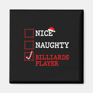Nice Naughty Billiards Player Christmas Santa Clau Magnet