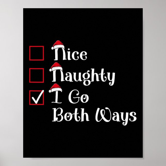 Nice Naughty Both Ways Cute Christmas  Poster (Front)