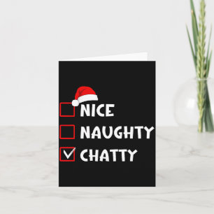Nice Naughty Chatty Funny Christmas List Card