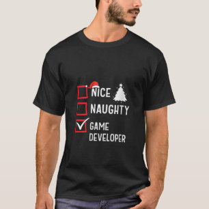 Nice Naughty Christmas Game Developer Funny Holida T-Shirt