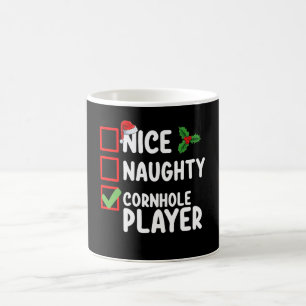 Nice Naughty Cornhole Player Christmas List Coffee Mug