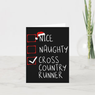Nice Naughty Cross Country Runner List Christmas S Card