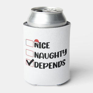 Nice Naughty Depends Santa Christmas List  Can Cooler