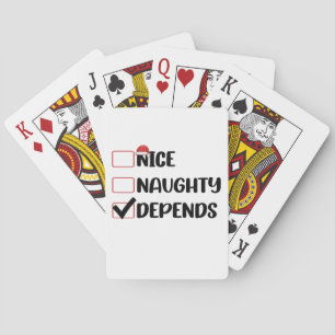 Nice Naughty Depends Santa Christmas List  Playing Cards