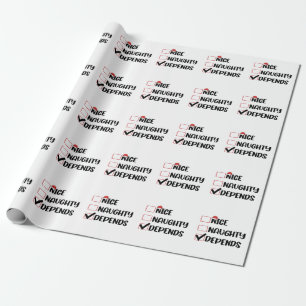 Nice Naughty Depends Santa Christmas List Wrapping Paper