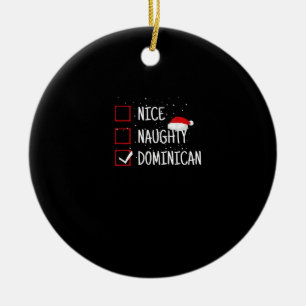 Nice Naughty Dominican Christmas List Ceramic Tree Decoration