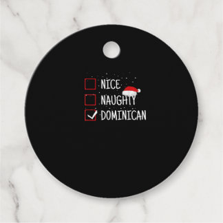 Nice Naughty Dominican Christmas List Favour Tags