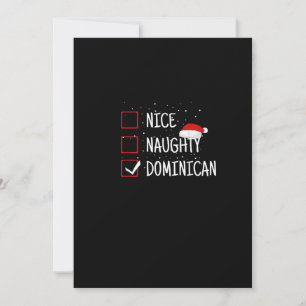 Nice Naughty Dominican Christmas List  Holiday Card