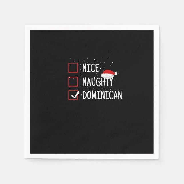 Nice Naughty Dominican Christmas List   Napkin (Front)