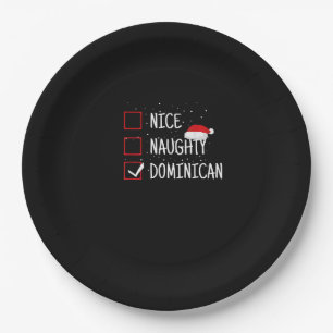 Nice Naughty Dominican Christmas List   Paper Plate