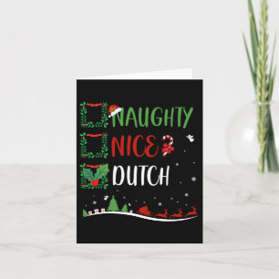 Nice Naughty Dutch Christmas Matching Santa Hat  Card