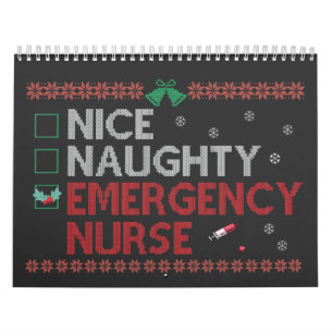 Nice Naughty Emergency Nurse Funny Ugly Xmas Gift  Calendar