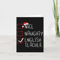 Nice Naughty English Teacher Christmas List Santa