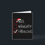 Nice Naughty Fabulous Christmas List Xmas Santa Cl Card<br><div class="desc">Nice Naughty Fabulous Christmas List Xmas Santa Claus</div>