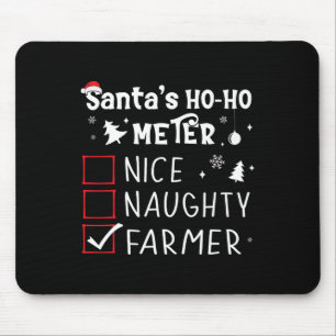 Nice Naughty Farmer Christmas List Santa Claus Far Mouse Pad