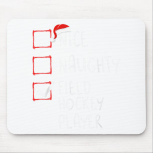 Nice Naughty Field Hockey Player List Christmas Sa Mouse Pad