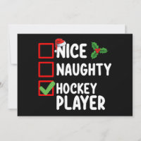 Nice Naughty Hockey Player Christmas List Santa