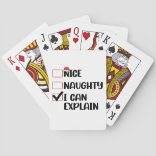 Nice Naughty I Can Explain Christmas List Santa  Playing Cards