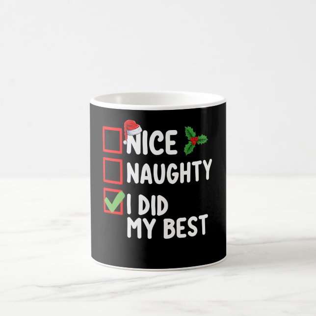 Nice Naughty I Did My Best Christmas List Family Coffee Mug (Center)