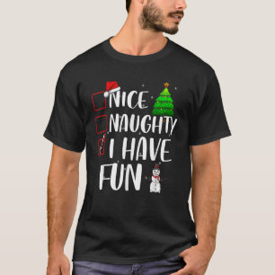 Nice Naughty I Have Fun Christmas Matching Top 