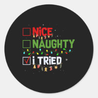 Nice Naughty I Tried Funny Christmas Pjs Family Ma