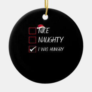 Nice Naughty I Was Hangry Qatari Christmas Heritag Ceramic Tree Decoration