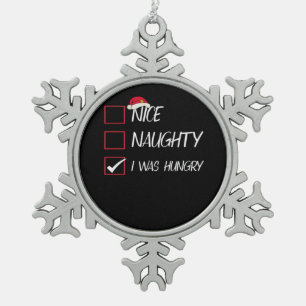 Nice Naughty I Was Hangry Qatari Christmas Heritag Snowflake Pewter Christmas Ornament