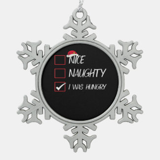 Nice Naughty I Was Hangry Qatari Christmas Heritag Snowflake Pewter Christmas Ornament